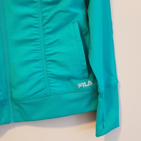 Fila Sport teal ruched zip track jacket EUC - Picture 3 of 6